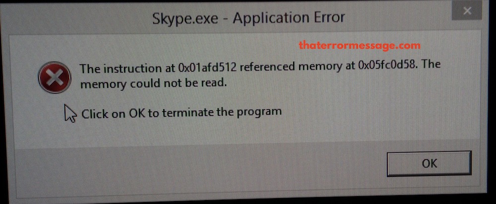 0x01afd512 Skype