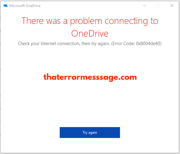 0x8004de40 Microsoft Onedrive