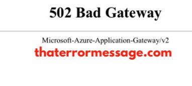 502 Bad Gateway Microsoft Azure