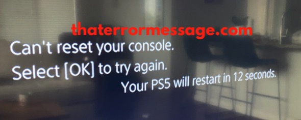 Cant Reset Your Console Ps5