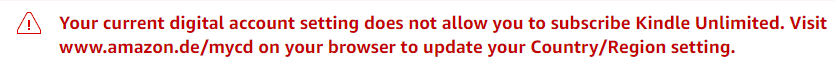 Current Digital Account Setting Does Not Allow You To Subscribe To Kindle Unlimted Amazon