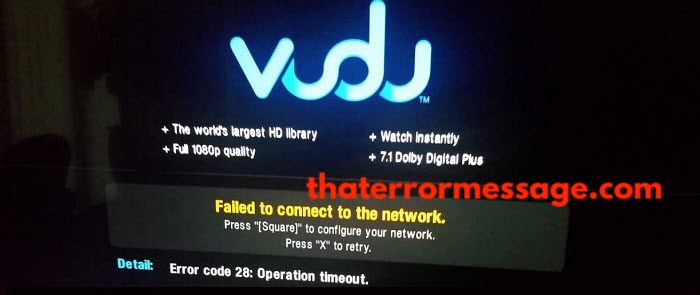 Error Code 28 Operation Timed Out Vudu