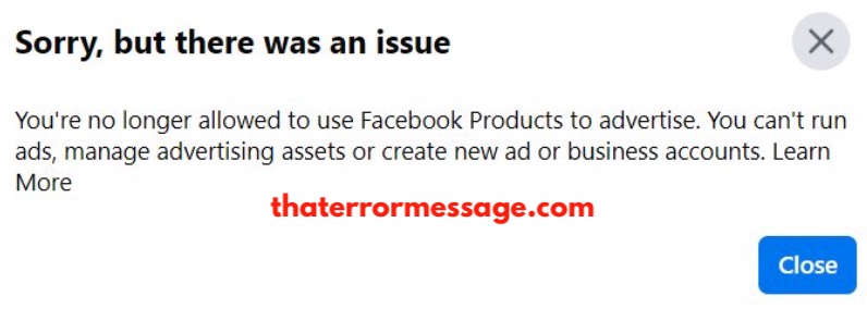 No Longer Allowed To Use Facebook Products To Advertise