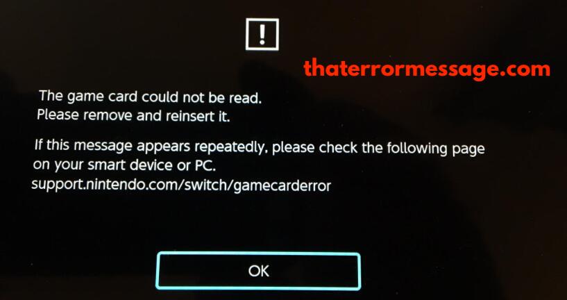 The Game Card Could Not Be Read Nintendo Switch