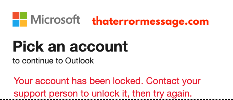 Your Account Has Been Locked Microsoft Outlook