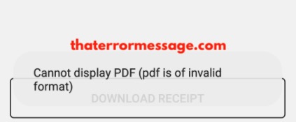 PDF is of invalid format (Airtel) - Error Messages