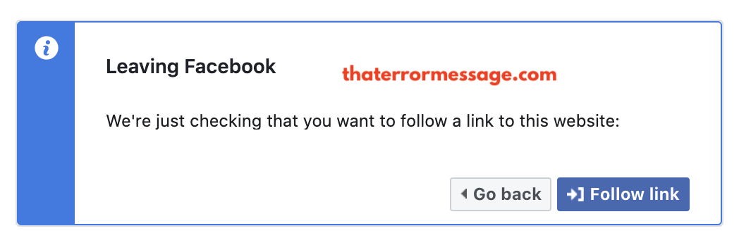 Leaving Facebook Just Checking That You Want To Follow A Link To This Website