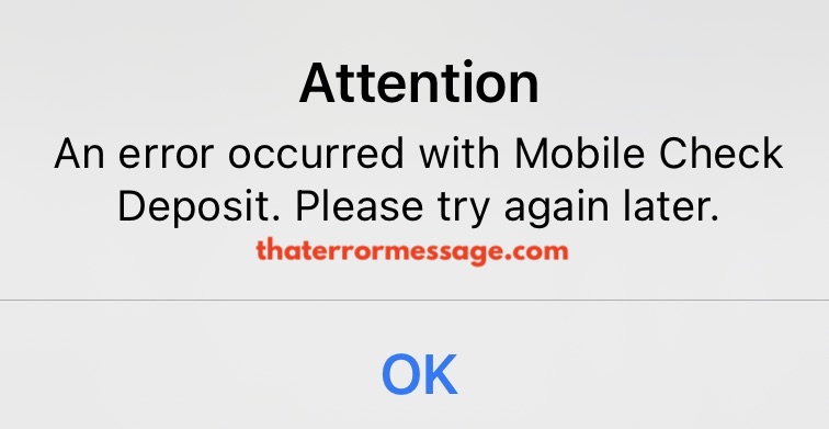 Error Occurred With Mobile Check Deposit Fifth Third Bank