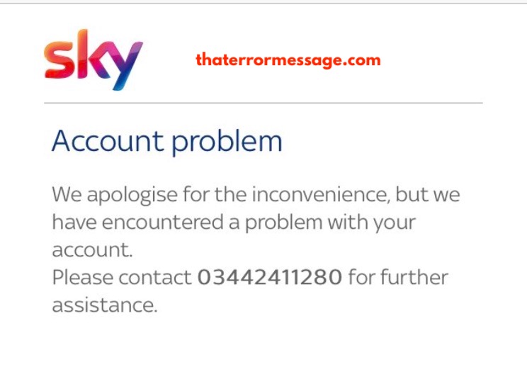We Have Encountered A Problem With Your Account Sky Tv