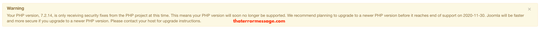 Joomla Your Php Version Receiving Security Fixes