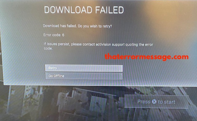 Download Failed Error Code 6 Call Of Duty Activision
