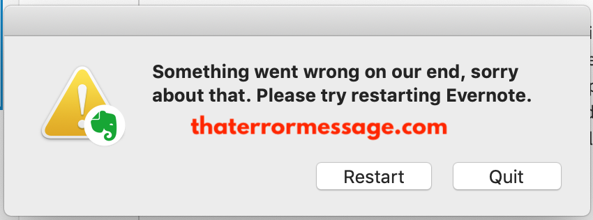 Something Went Wrong On Our End Evernote