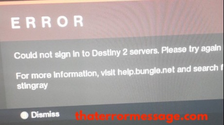 Error Code Stingray Destiny