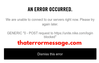 Unable To Connect To Our Servers Right Now Nike