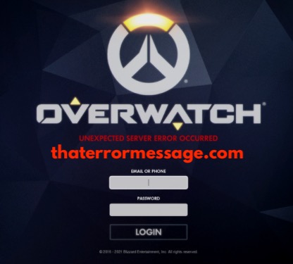 Unexpected Server Error Occurred Overwatch
