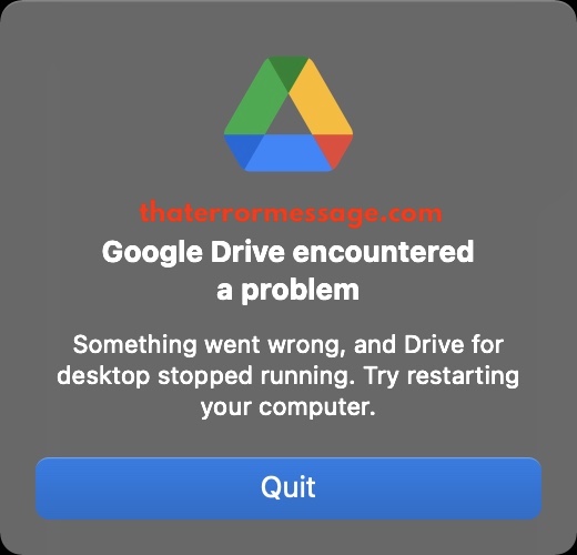 Google Drive Encountered A Problem Macos