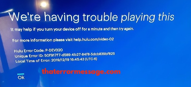 P Dev320 Hulu Error Code