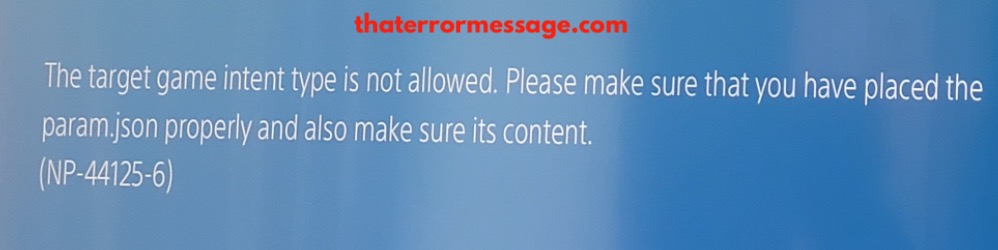 The Target Intent Type Is Not Allowed Np 44125 6 Playstation