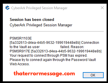Cyberark Session Manager Has Been Closed