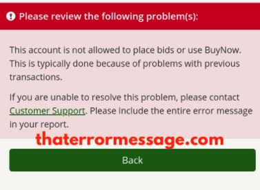 This Account Is Not Allowed To Place Bids Or Use Buynow Gunbroker