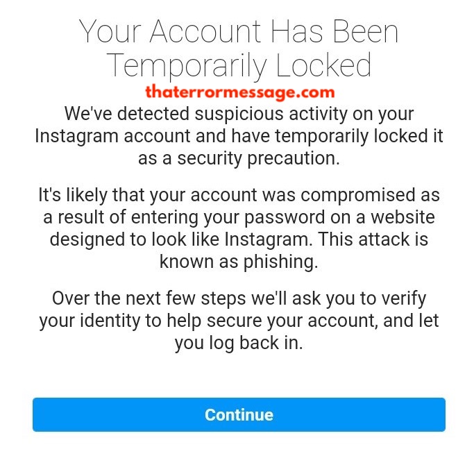 Your Account Has Been Temporarily Locked Instagram