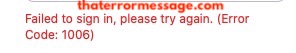 Zoom Error Code 1006