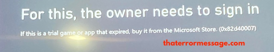 Owner Needs To Sign In 0x82d40007 Microsoft Store