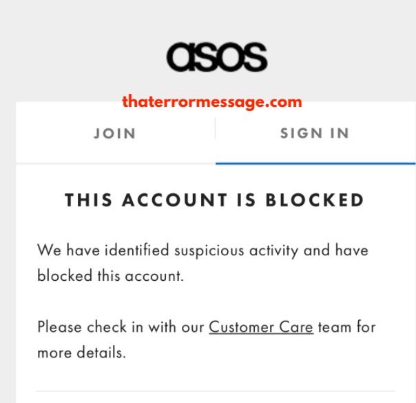 This Account Is Blocked Asos