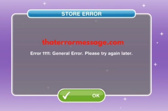 Error 1111 The Sims Store