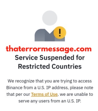 Service Suspended For Restricted Countries Binance