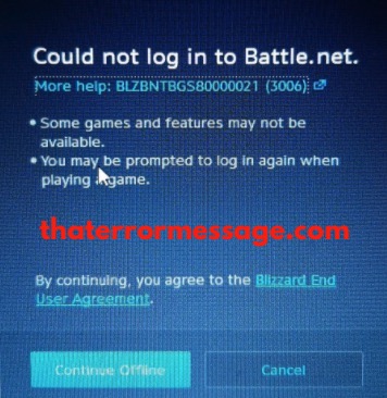 Could Not Log You Into Battlenet 3006
