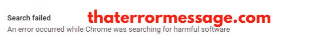 An Error Occurred While Chrome Was Searching For Harmful Software