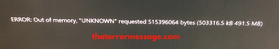 Error Out Of Memory Unknown Request Avengers