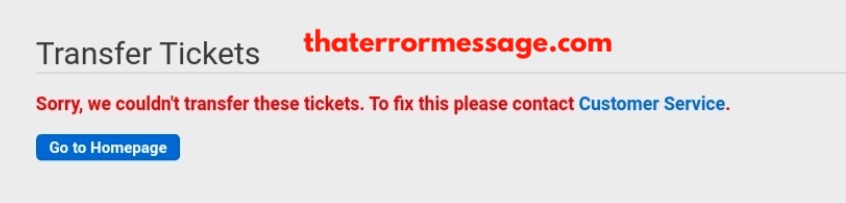 We Couldnt Transfer The Tickets Ticketmaster
