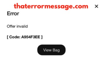 Error Offer Invalid Code A954f3ee Solelinks
