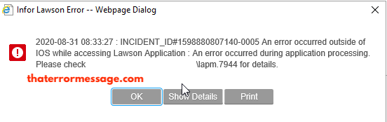 Lawson Error Ios Application