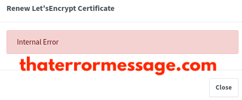 Renew Lets Encrypto Internal Error