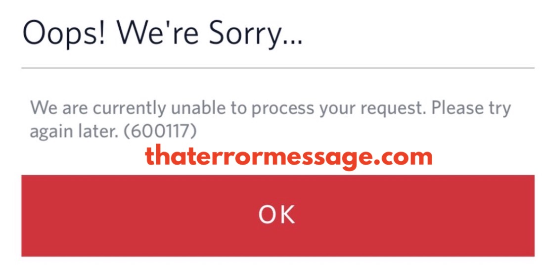 Unable To Process Your Request 600117 Delta