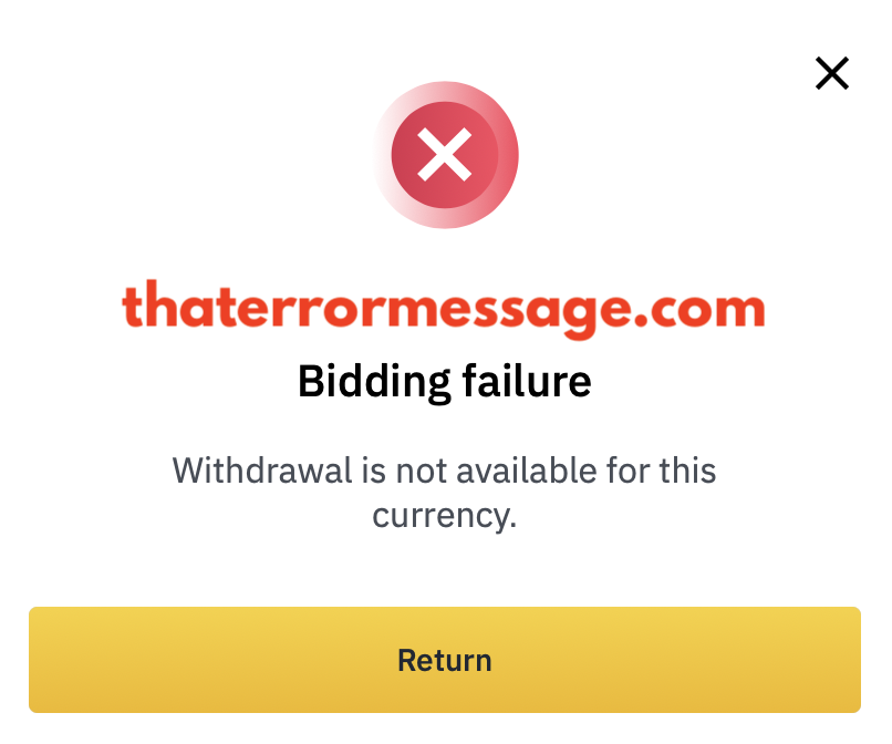 Bidding Failure Binance