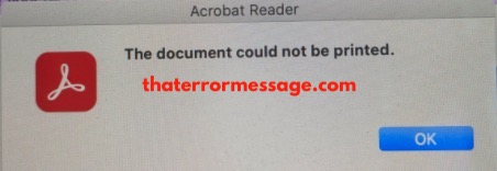 The Document Could Not Be Printed Adobe Reader