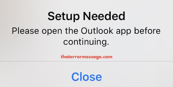 Outlook Error Setup App Iphone
