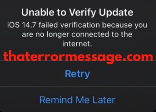 Unable To Verify Update Because You Are No Longer Connected To The Internet Ios