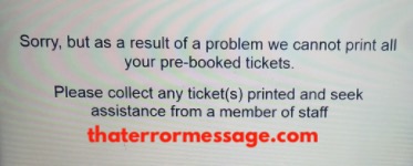 We Cannot Print All Your Prebooked Tickets Northern