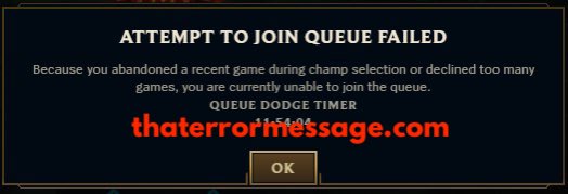 Attempt To Join Queue Failed League Of Legends