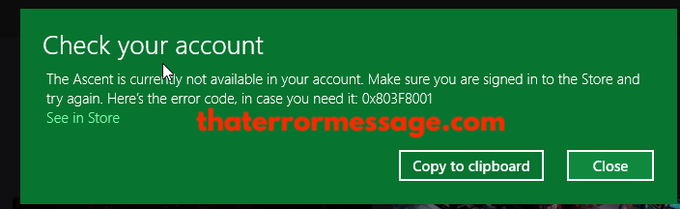 The Ascent Is Currently Not Available In Your Account 0x803fb001 Xbox