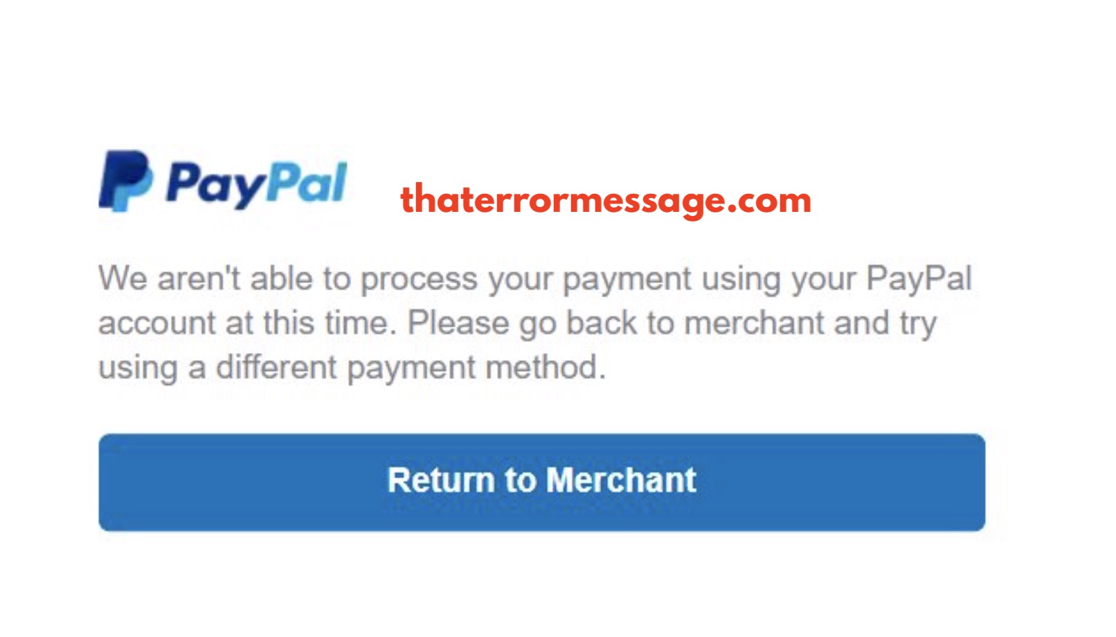 We Arent Able To Process Your Payment Using Your Paypal Account At This Time