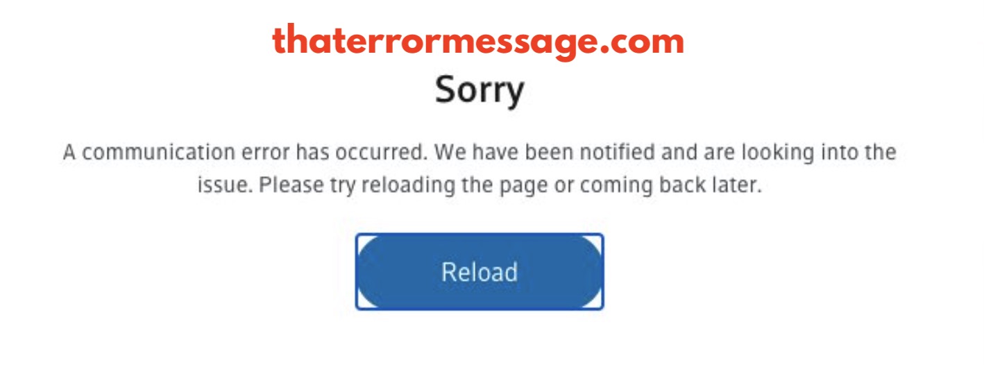 A Communication Error Has Occurred Xfinity