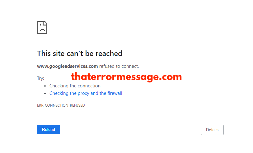 This Site Cant Be Reached Googleadservoces Error