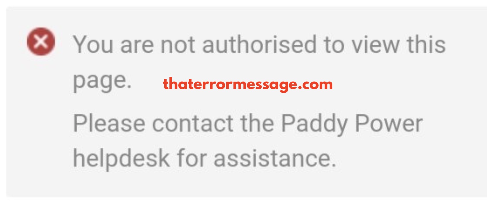 You Are Not Authorised To View This Page Paddy Power
