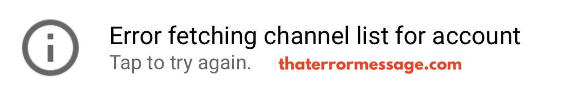 Error Fetching Channel List For Account Youtube